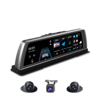 Android 5.1 Car 4 Channel Dashcam DVR 10" Center Console Display 3G/4G ADAS GPS WiFi 1080P