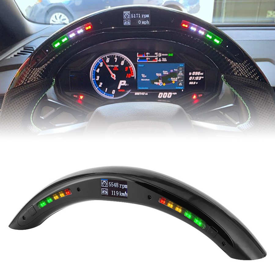 Steering Wheel Race Digital Display LED Shift Indicator Lights OBD2