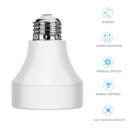 E27/E26 LED Wifi Remote Control Lamp Holder Wireless Smart Light Bulb Socket Cap