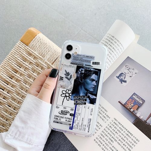 Straight Edge Cartoon Soft TPU Clear Back Cover Phone Cases For iPhone 11 Pro Max X XR XS MAX 7 8 Plus