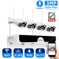 8CH NVR HD 3MP Wifi IP Surveillance CCTV Security Camera System Audio Record P2P