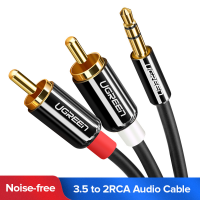 2RCA to 3.5mm RCA Audio Cable HiFi Stereo AUX Jack Y Splitter for Amplifier