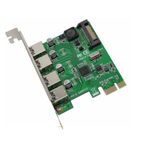 PCI-E X1 to 4 Port USB 3.0 HUB Expansion Card Adapter SATA Power for Desktop PC