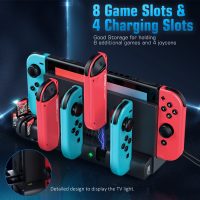 4 Port Gamepad Controller Charging Dock Station 8 Game Slots For Nintendo Switch
