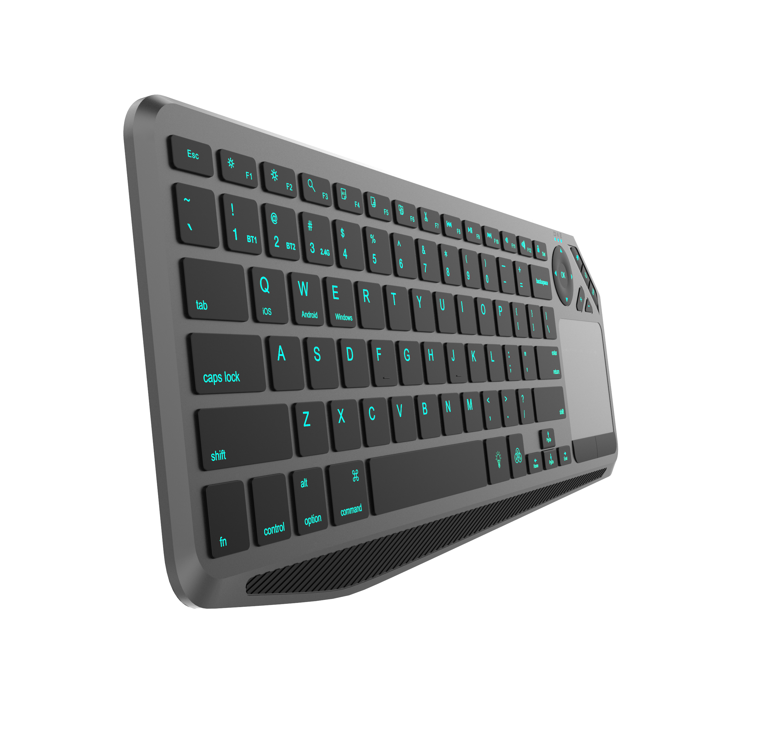 Bluetooth 2.4G Wireless Touch TV Keyboard with Easy Media Control and