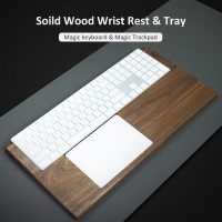 Walnut Solid Wooden Tray Palm Rest For Magic Keyboard Magic Trackpad Wrist Support Pad