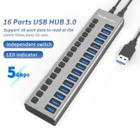 16/10/4 Ports USB HUB 3.0 External Power Adapter Splitter Switch 12V 7.5A